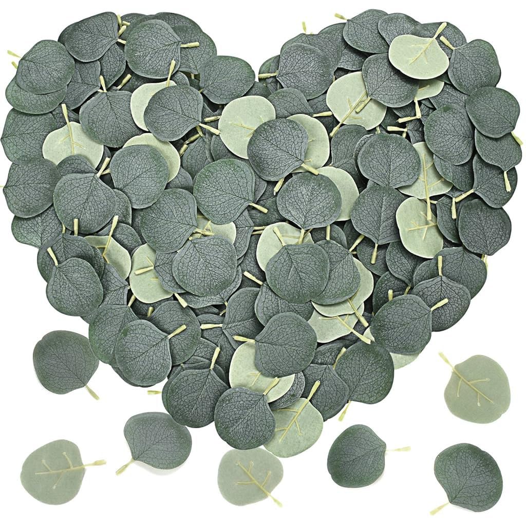 HASTHIP 400PCS Eucalyptus Leaves, Artificial Eucalyptus Petals Fake Leaves for DIY Wedding Bouquet Party Garden Cake Table Center Photographic Props Baby Shower Decoration HASTHIP 400PCS Eucalyptus Leaves, Artificial Eucalyptus Petals Fake Leaves for DIY Wedding Bouquet Party Garden Cake Table Center Photographic Props Baby Shower Decoration